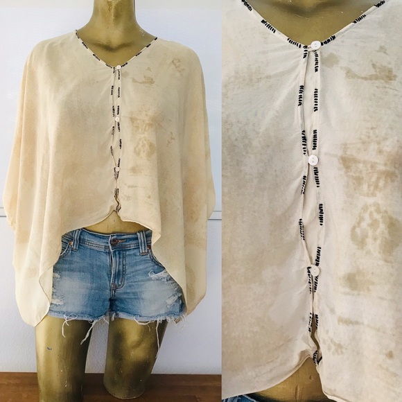 LAURA SIEGEL Handcrafted SLOUCHY Bohemian SILK BLOUSE Medium - Picture 6 of 14